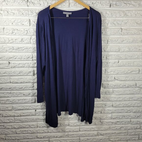 Jessica London Women Top 22 24 Plus Cardigan Open Duster Blue BLU208E - Picture 1 of 10